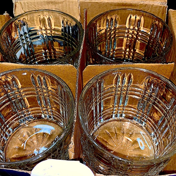 ELLE DECOR TOULOUSE OLD FASHIONED GLASSES SET OF FOUR CRYSTAL - Picture 6 of 7